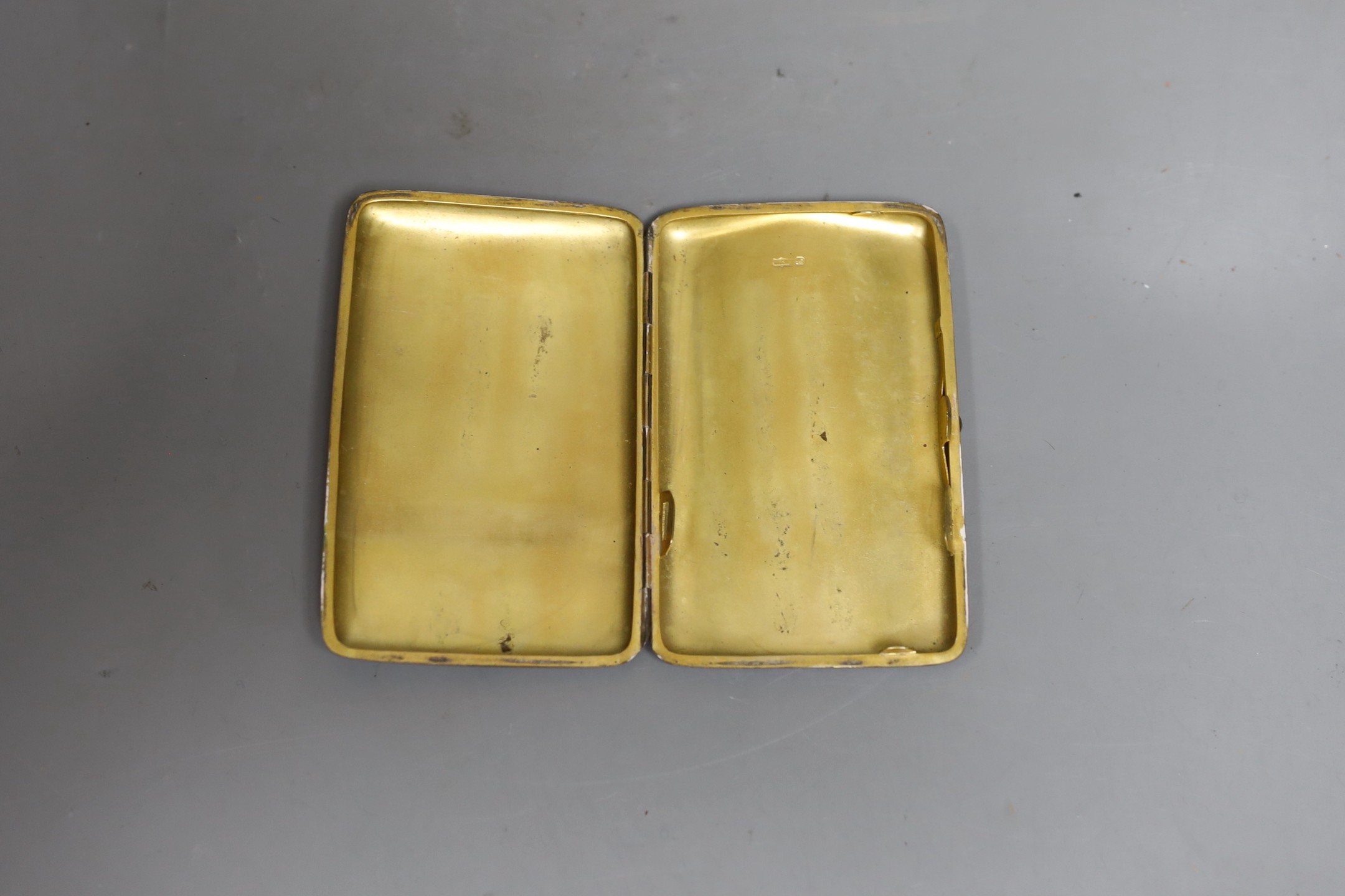 A late Victorian silver cigarette case with 1899 inscription, Mappin & Webb, Sheffield, 1898, 13.1cm.